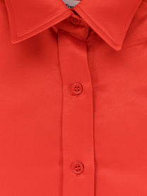 The Frankie Shop Women's Arlen Satin Boxy Shirt Red