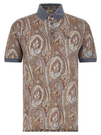 ETRO Arnica Paisley Polo Shirt Gold