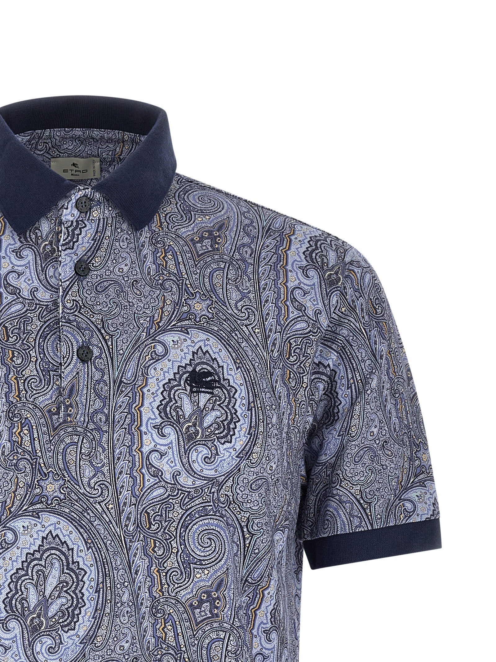 ETRO Arnica Paisley Polo Shirt Blue