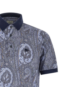 ETRO Arnica Paisley Polo Shirt Blue