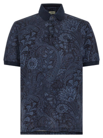 ETRO Arnica Paisley Polo Shirt Blue