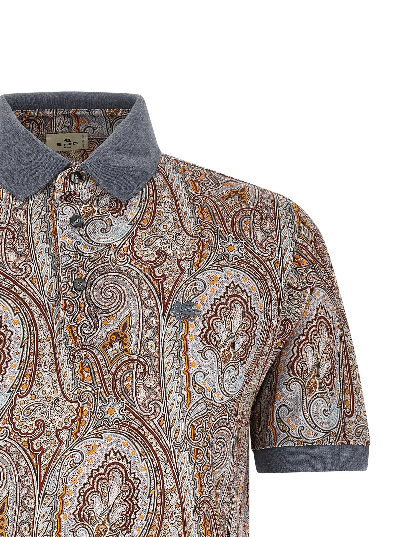 ETRO Arnica Paisley Polo Shirt Gold