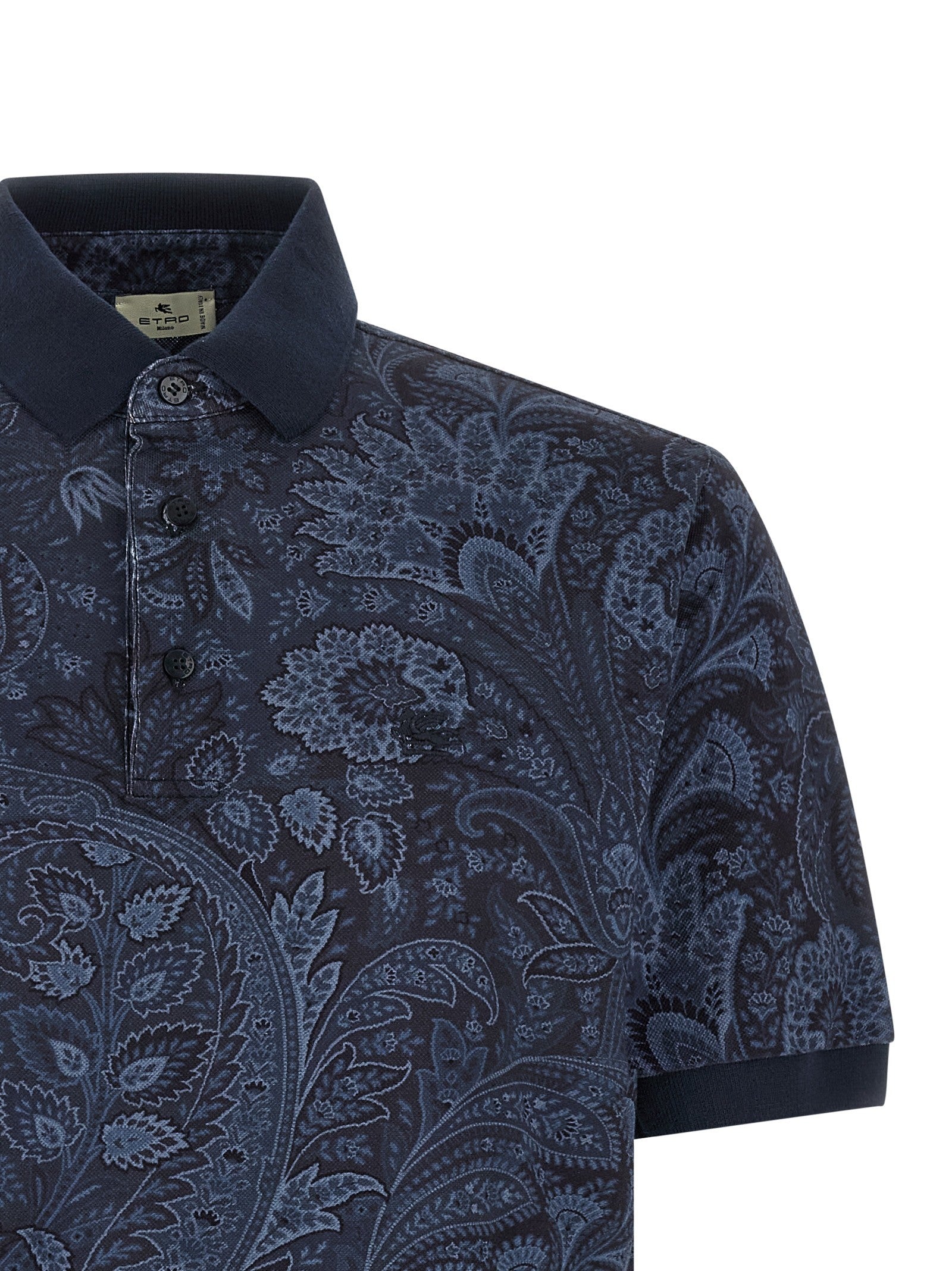 ETRO Arnica Paisley Polo Shirt Blue