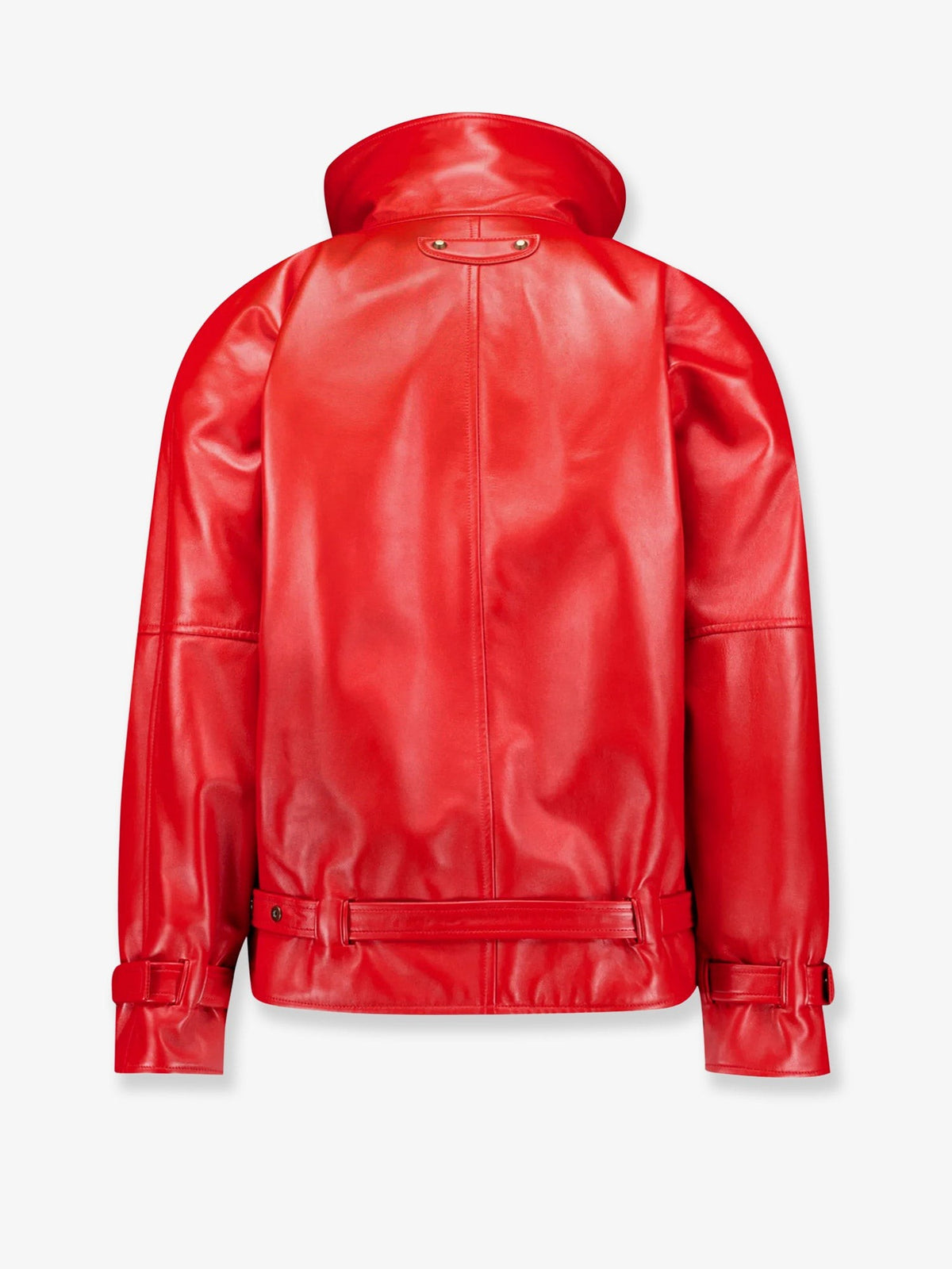 Balenciaga Women's Arrotondato Leather Jacket Red