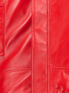 Balenciaga Women's Arrotondato Leather Jacket Red