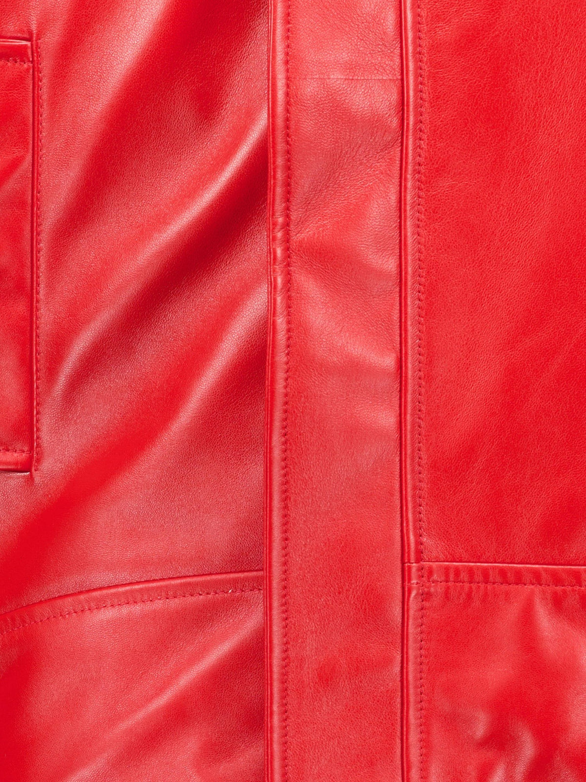 Balenciaga Women's Arrotondato Leather Jacket Red