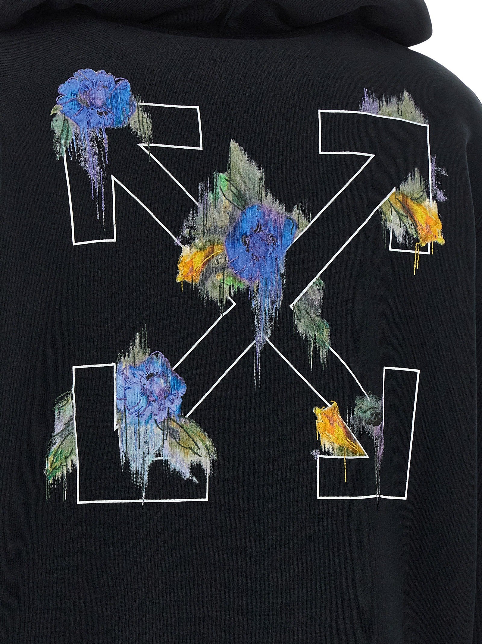 Off-White Arrow Out Flower Hoodie Black