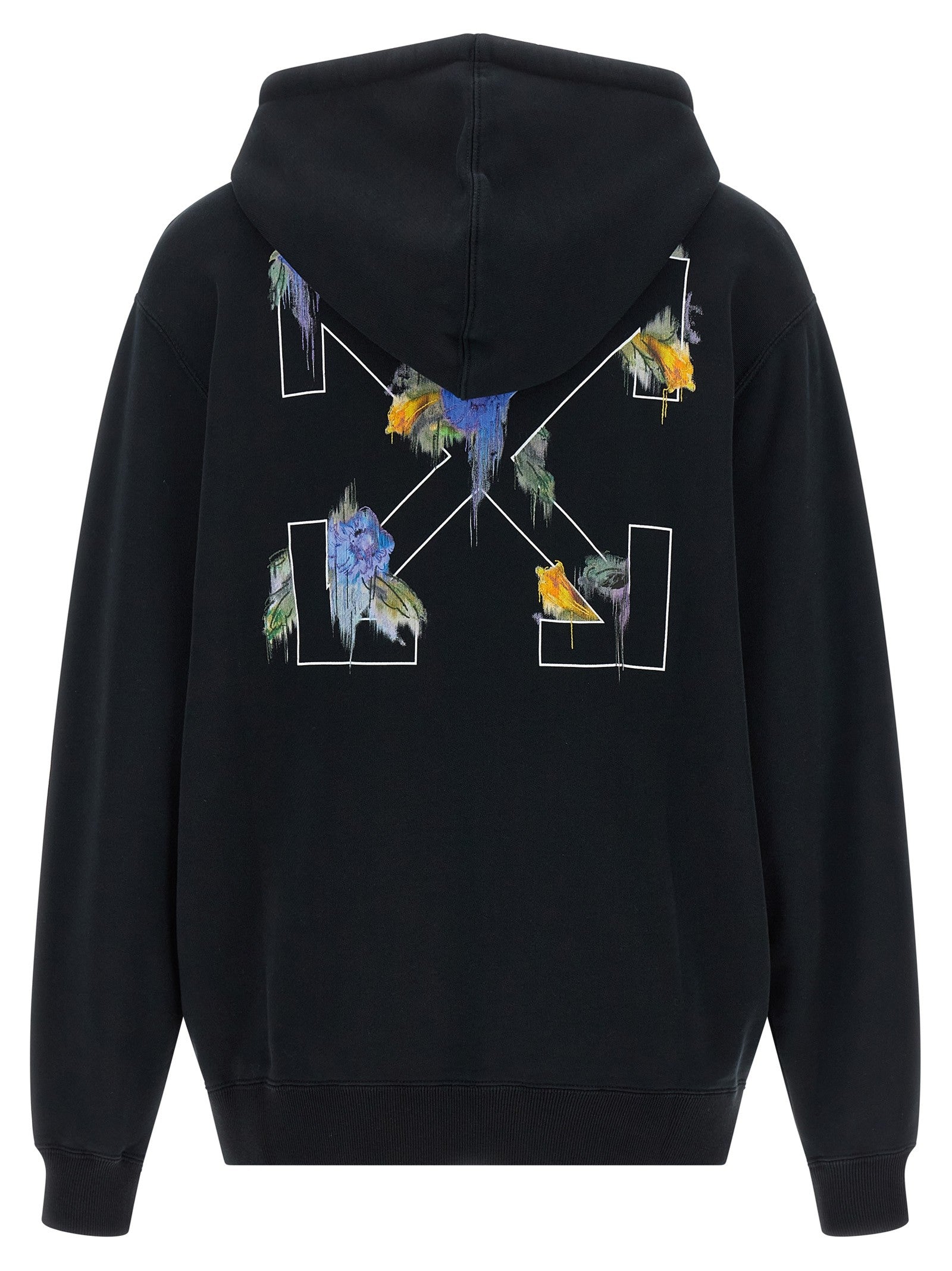 Off-White Arrow Out Flower Hoodie Black