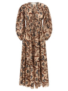 Zimmermann Ascension Tie Billow Maxi Dress Gold