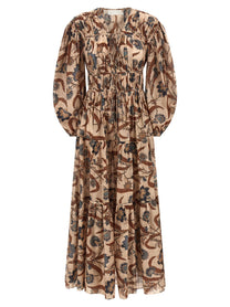 Zimmermann Ascension Tie Billow Maxi Dress Gold