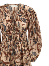 Zimmermann Ascension Tie Billow Maxi Dress Gold