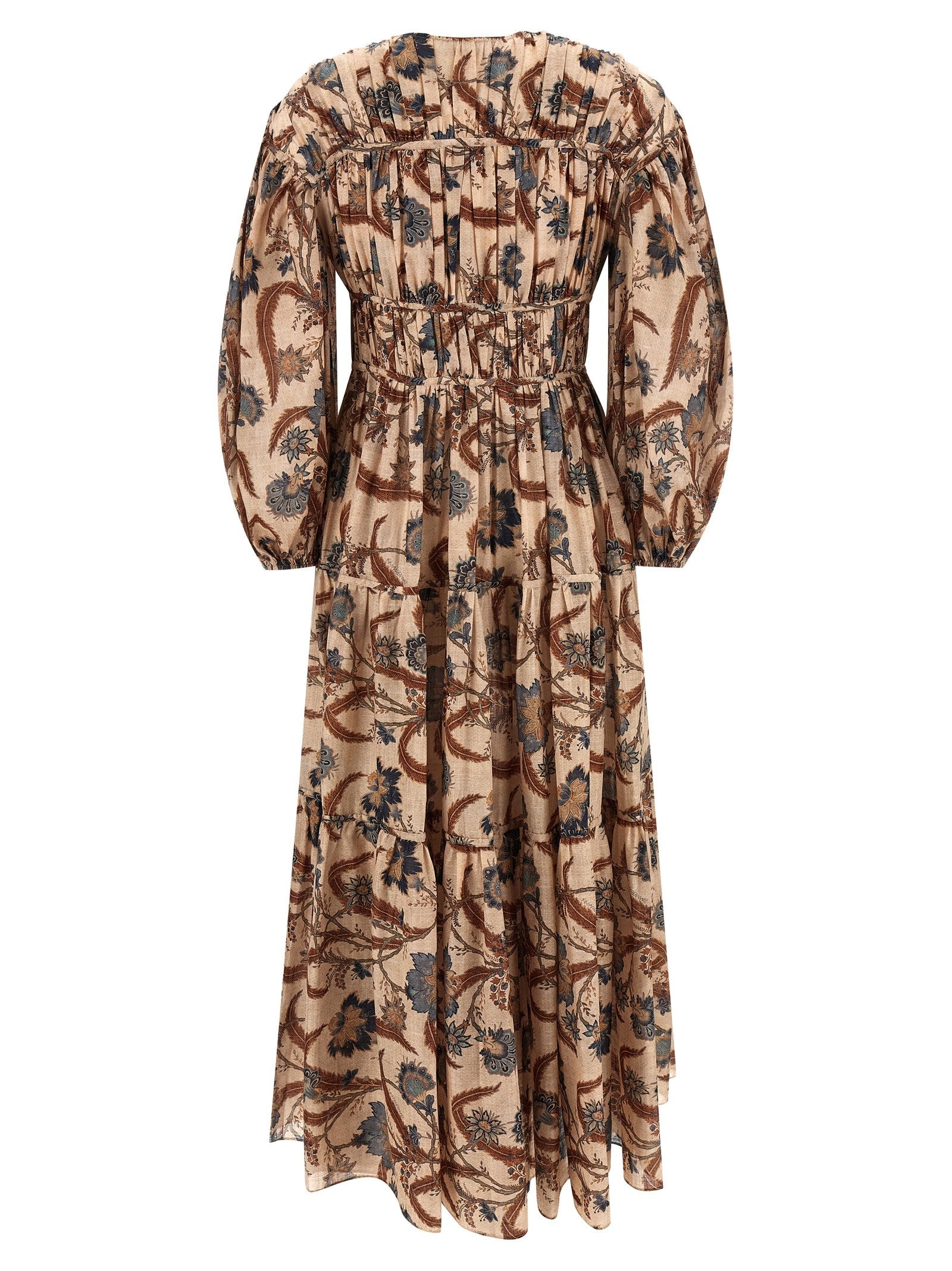 Zimmermann Ascension Tie Billow Maxi Dress Gold