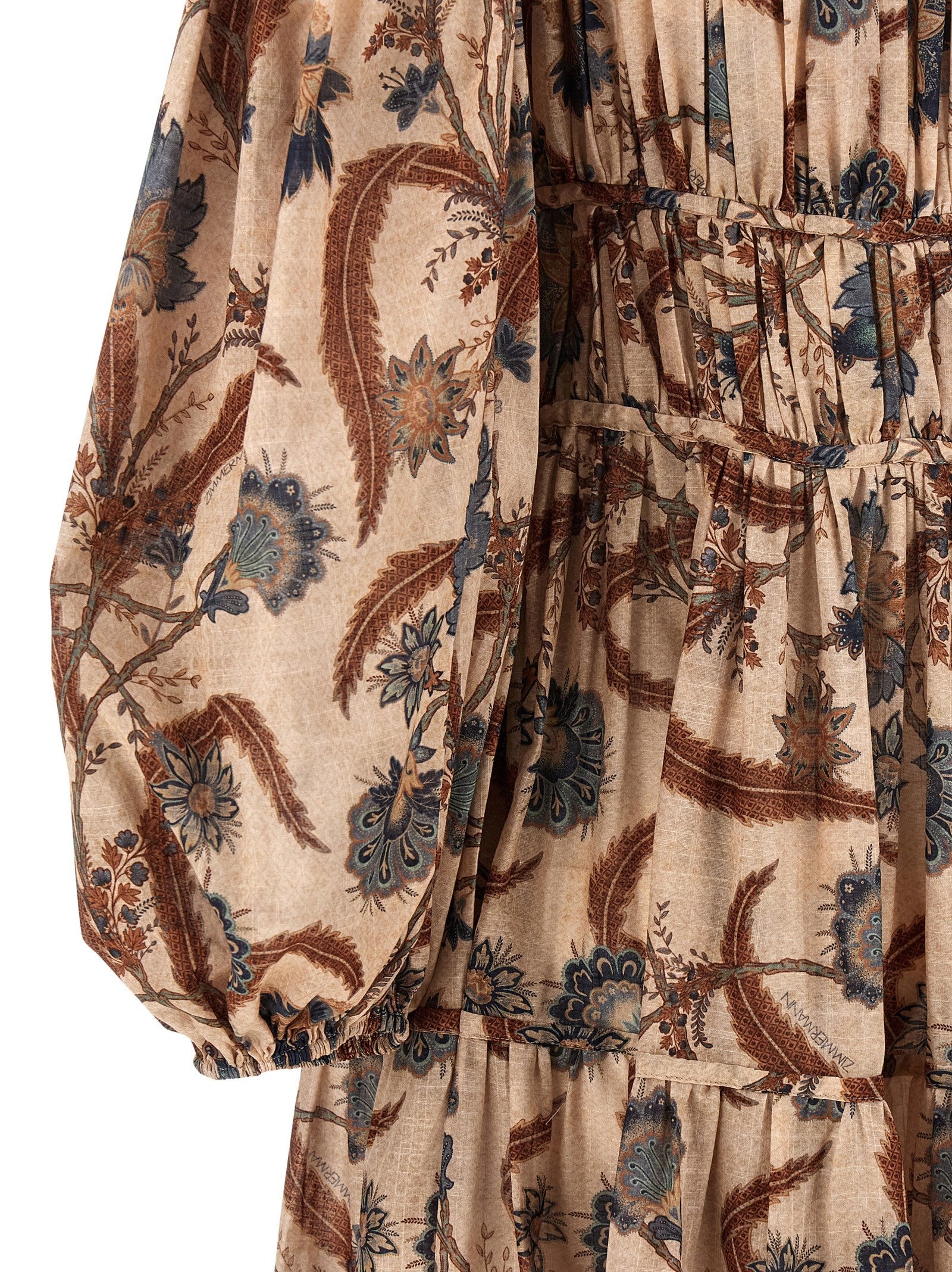 Zimmermann Ascension Tie Billow Maxi Dress Gold