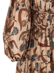 Zimmermann Ascension Tie Billow Maxi Dress Gold