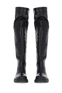 Ash women’s boot maxim black black patent leather over-the-knee boots with glossy finish and reinforced stitching along soles