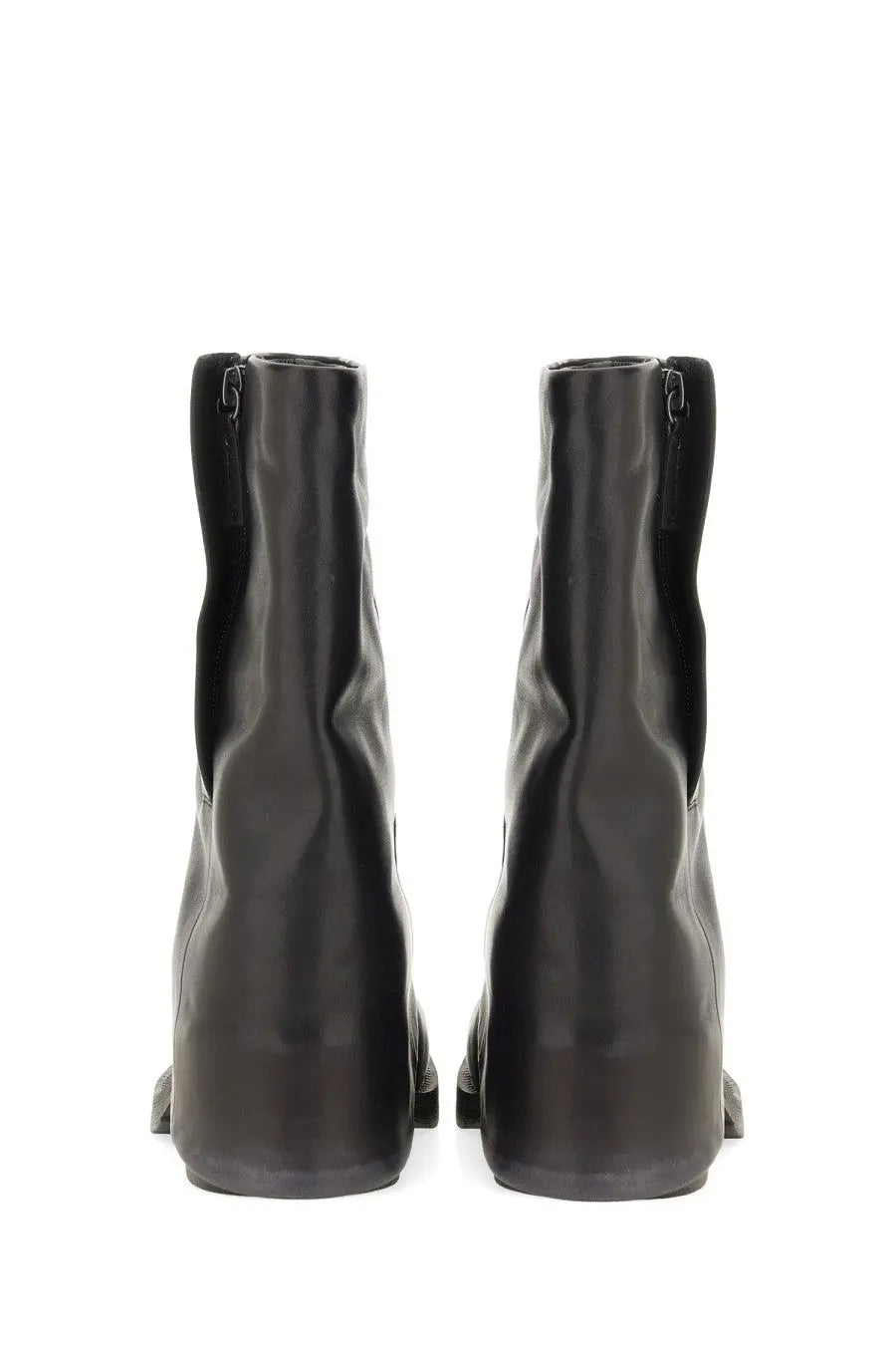 Ash women’s boot Tijuana black black leather ankle boots with glossy finish and visible zipper closures