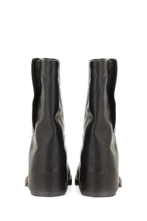 Ash women’s boot Tijuana black black leather ankle boots with glossy finish and visible zipper closures