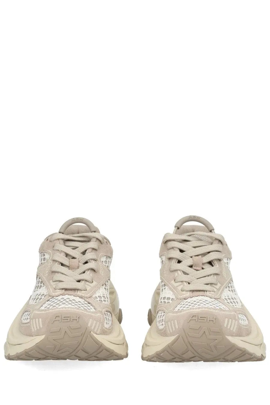 Ash women’s dragon sneaker beige featuring beige mesh and rubber with a chunky sole design