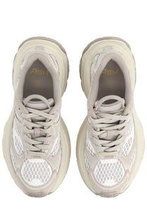 Ash women’s dragon sneaker beige mesh sneaker with chunky layered sole design in beige and white colors