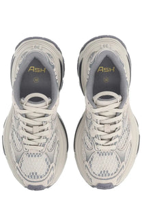 Ash women’s dragon sneaker grey featuring textured beige and gray mesh upper with bold chunky soles