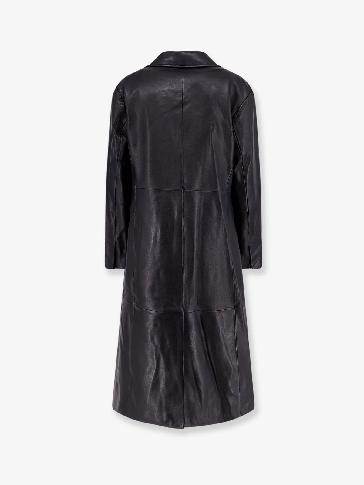 ARMA Women's Asia Leather Trench Coat Black, view 2