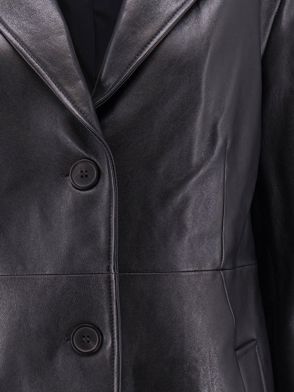 ARMA Women's Asia Leather Trench Coat Black, view 3