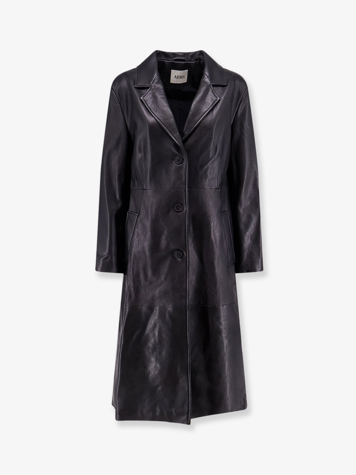 ARMA Women's Asia Leather Trench Coat Black