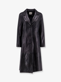 ARMA Women's Asia Leather Trench Coat Black