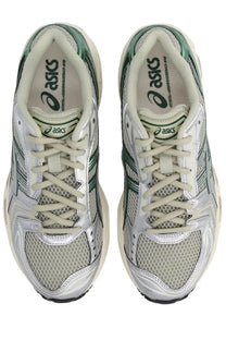 Asics unisex gel kayano running shoes in white and green with mesh and synthetic overlays