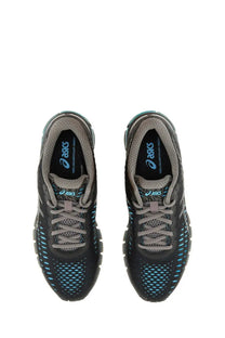 Asics unisex gel quantum 360 running shoes in black and teal with mesh upper and perforated design