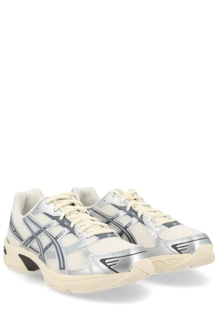 Asics unisex sneaker gel multicolor in silver and cream with metallic accents and a sleek modern design