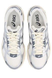 Asics unisex sneaker gel gel-kayano 10 white and silver running shoes with mesh upper synthetic overlays and cream laces