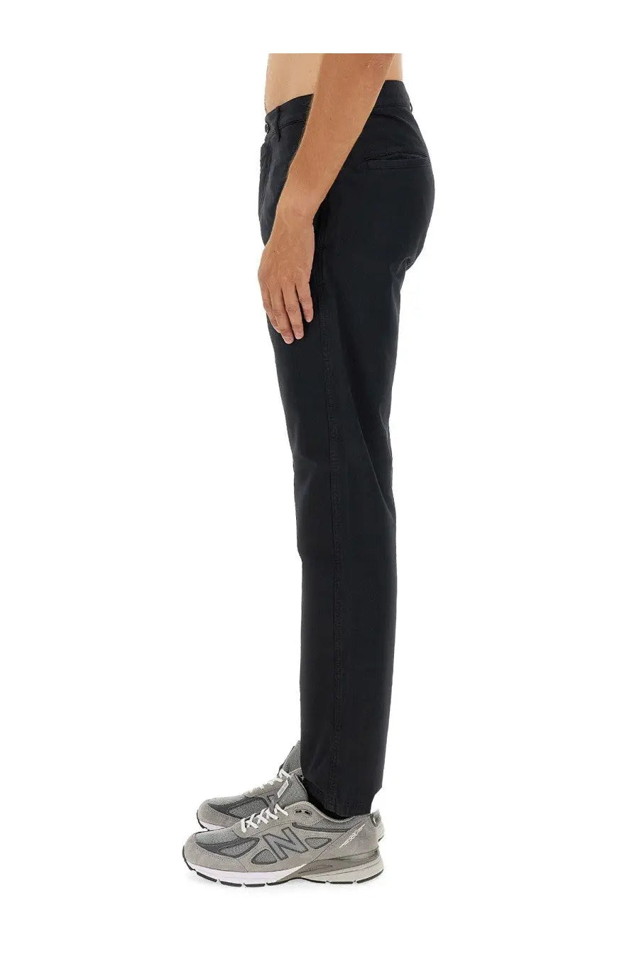Black slim-fit trousers with a clean tailored design complement aspesi men’s chino pants blue styling