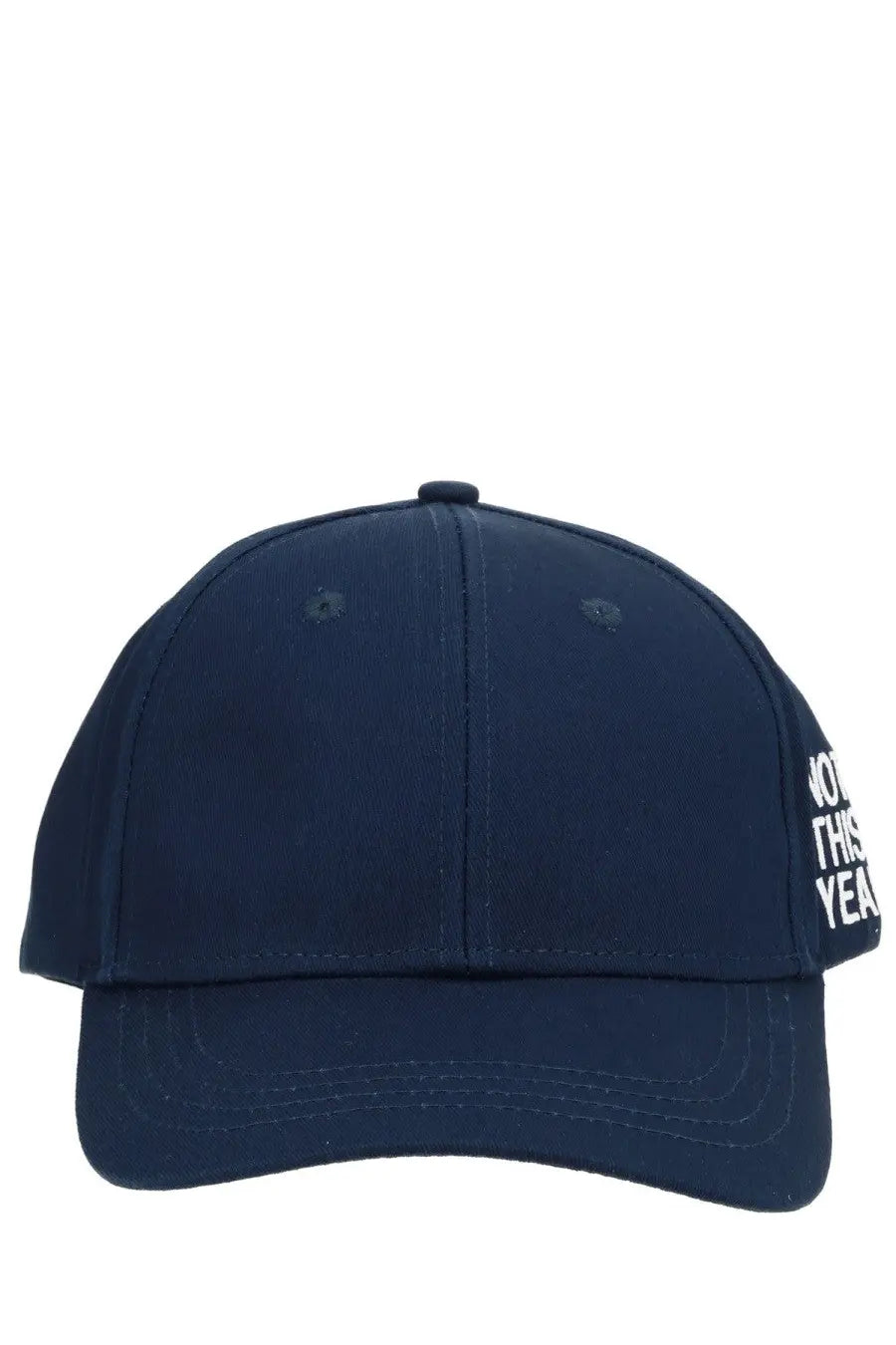 Aspesi men’s cotton dark navy baseball cap with white embroidered text on the side for casual wear