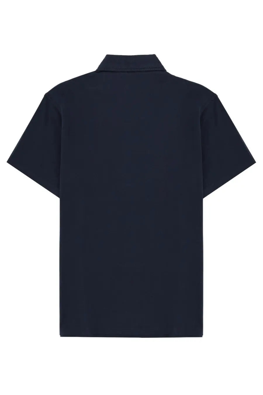 Navy blue short-sleeved cotton polo shirt with classic collar from Aspesi for men with smooth fabric finish