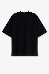 Aspesi men’s black cotton oversized t-shirt with relaxed fit and short sleeves perfect for casual wear