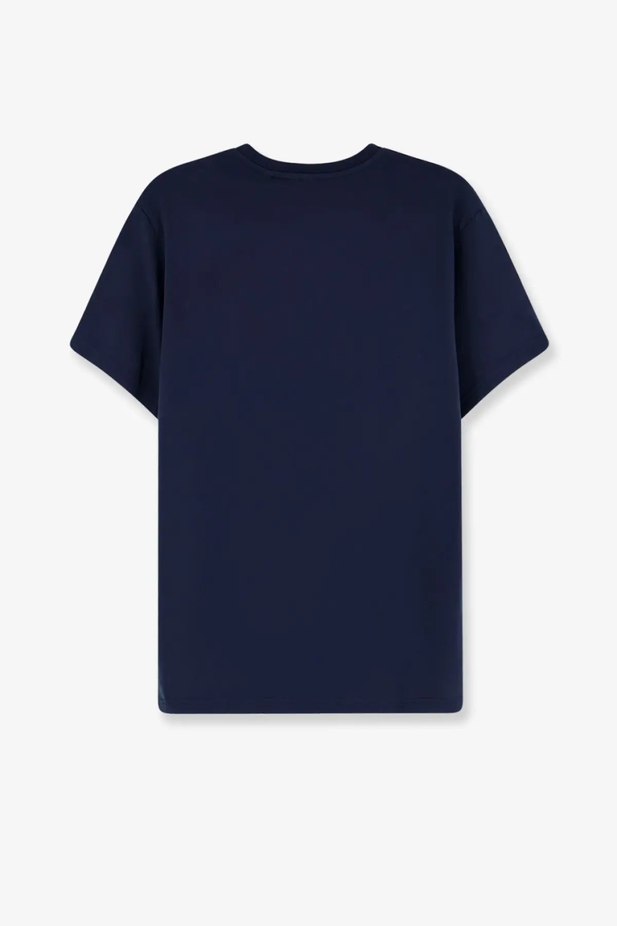 Navy blue short-sleeved Aspesi men cotton shirt front view casual wear summer style