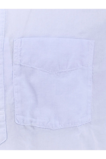 White fabric pocket with neatly stitched edges and subtle texture on aspesi men’s cotton shirt blue