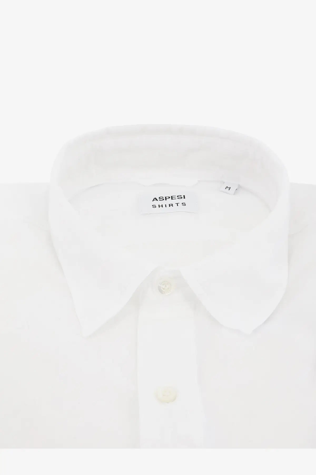 Aspesi men’s white cotton button-down shirt with classic collar and subtle texture perfect for casual or formal wear