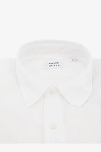 Aspesi men’s white cotton button-down shirt with classic collar and subtle texture perfect for casual or formal wear