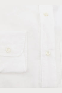 Aspesi men’s cotton shirt white with crisp fabric and matching buttons front view