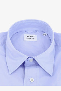 Aspesi men’s fred cotton shirt blue with a light blue crisp cotton fabric classic collar and white buttons