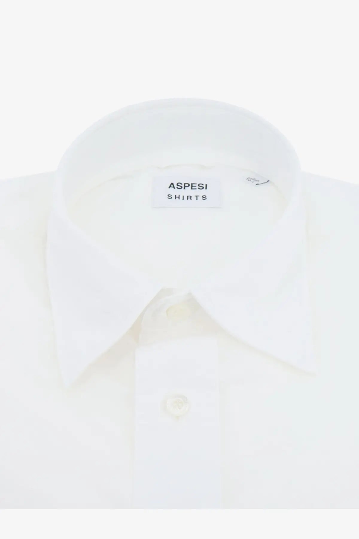 Aspesi men’s Fred cotton shirt white with crisp collar and subtle stitching details in white cotton fabric