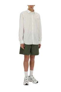 Aspesi men’s white long-sleeved button-up shirt with classic collar and minimalist design for versatile wear