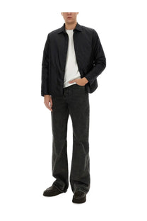 Aspesi men’s reshirt jacket black black cotton button-up shirt with classic collar and long sleeves