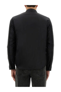 Aspesi men’s reshirt jacket black sleek long-sleeved with structured collar and subtle seam detailing