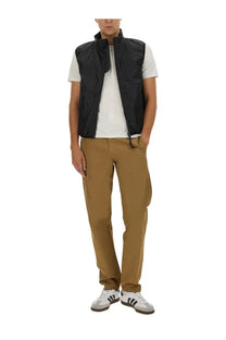 Aspesi men’s sleeveless jil black nylon vest with high collar and front zipper for versatile layering