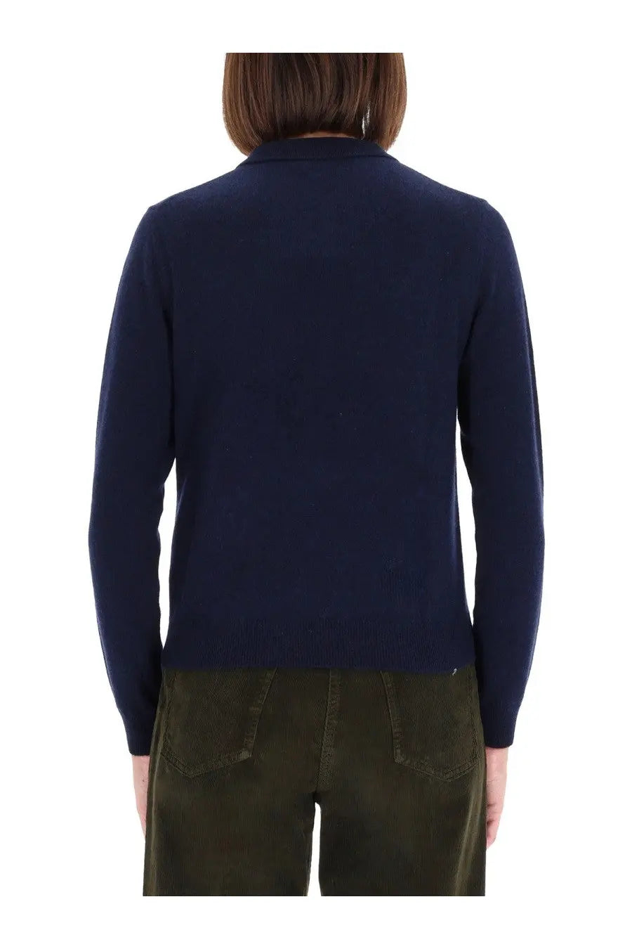 ASPESI Women's Cashmere Polo Shirt Blue, view 3
