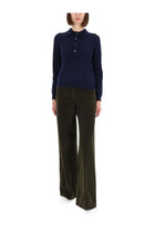 ASPESI Women's Cashmere Polo Shirt Blue, view 2