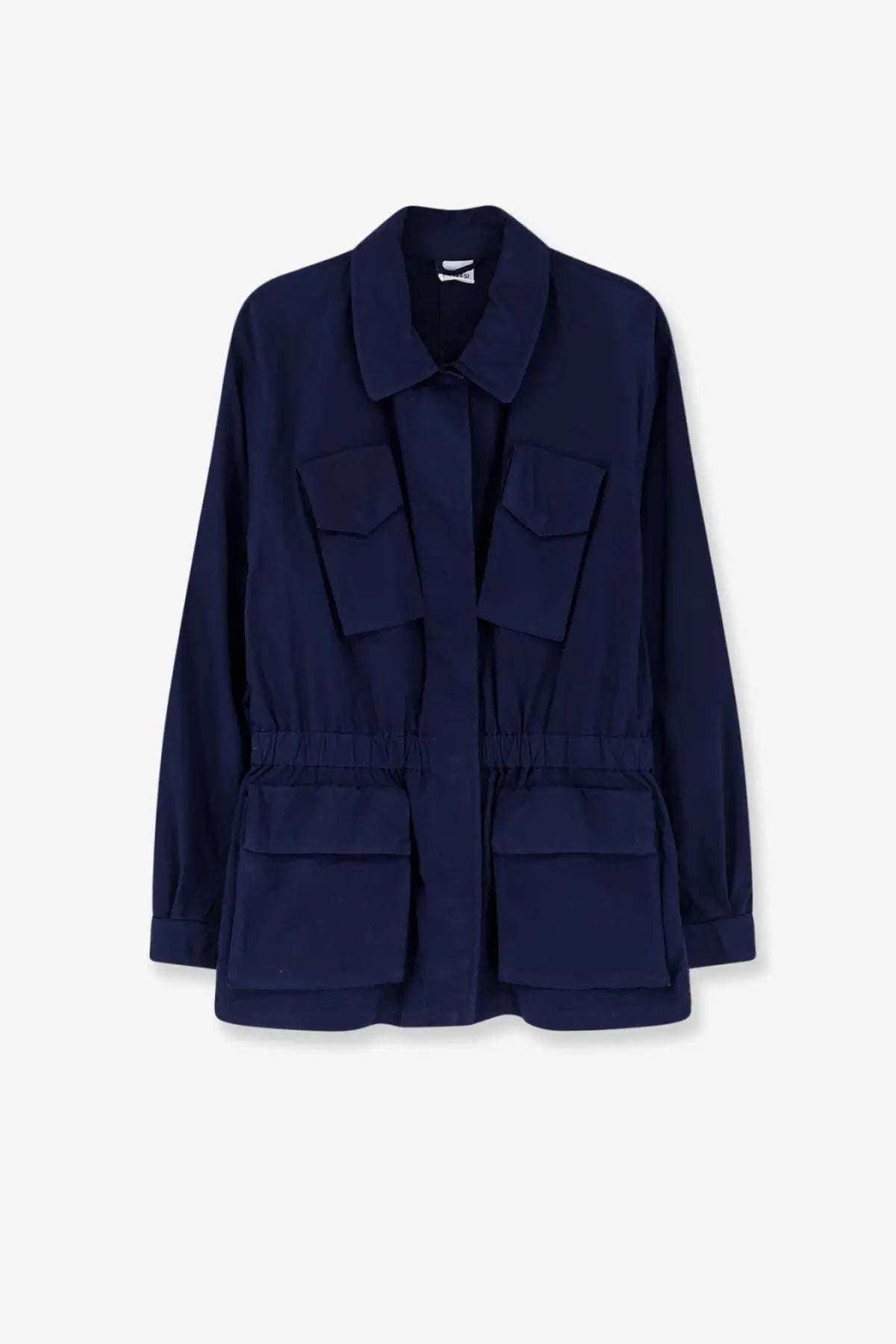 Aspesi womens navy blue cotton jacket with four patch pockets